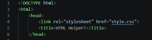 Example of linking the stylesheet
