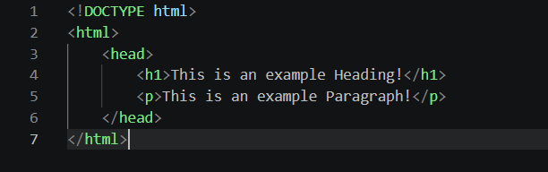 Example of h1 tag and p tag